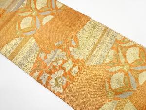 佐賀錦　切りばめ風　花唐草模様織り出し　袋帯